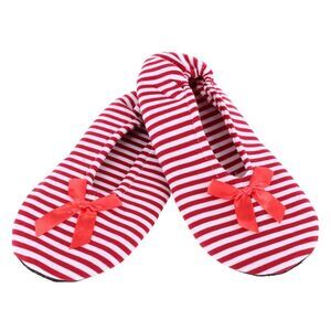 CTM Women's Striped Ballerina Slipper House Shoe by Wootie